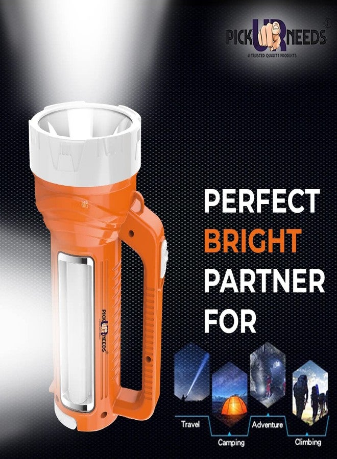 Pick Ur Needs Long Range Emergency Search Torch Light Rechargeable 100W with Side LED Tube Lights - Image 4
